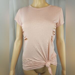 Urban Heritage Distressed Pink Shirt Size S
